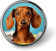 [FZMVSQH] Dachshund Dog Printed Round Button Pin Badges Metal Pinback Buttons 1 Inch Pins for Hat Shirt Clothing Bags Decoration, Circular, Aluminum
