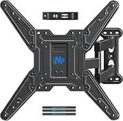 [Mounting Dream] Full Motion TV Wall Mounts Bracket with Perfect Center Design for 26-55 Inch LED, LCD, OLED Flat Screen TV, TV Mount with Swivel Articulating Arm, up to VESA 400x400mm MD2393-MX-04