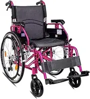 Lightweight Aluminum Wheelchair Foldable Medical Manual Self Propelled Wheelchair w/Detachable Backrest and Handbrakes for Seniors Handicapped and Elderly Users