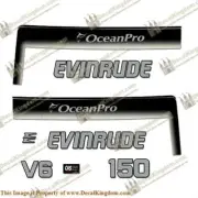 Evinrude 150hp Ocean Pro Outboard Decals - Custom Silver/Black 3M Marine Grade