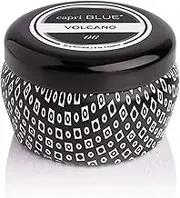 Capri Blue Printed Mini Tin, soy wax, Black, Volcano, 3 oz.