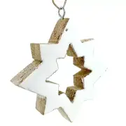 Wood White Star - Rustic Winter Christmas Holiday Tree Ornament