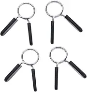 TOGEVAL Weightlifting Barbell Clamps 4pcs Spring Clip Collars Steel Buckle Abs Handle