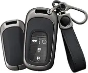 Generic Alloy Key Protective Key Case Cover with Keychain Fit for Honda Civic CR-V Accord XR-V HR-V Pilot Vezel 2022 2023 Key Fob Holder Key Shell Auto Accessories (Black)