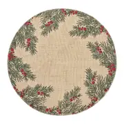 4pc J.Elliot Home Mistletoe Christmas Jute Placemat 35cm Natural Home Decor