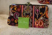 Vera Bradley Clutch Wallet Safari Sunset Double Clasp Pretty Flowers Bohemian