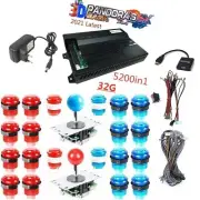 Pandora Saga box kit 5200 in 1 DIY Arcade Game kit Led Lights Push Button VGA