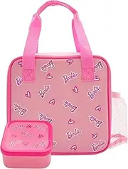 Barbie Girls Lunch Bag with Kids Snack Box by Polar Gear Gifts for Girls - Back to School Supplies Bag - Insulated Girls Lunch Box Bag with Bottle Pocket and Snack Pot
