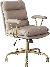 Executive Office Chair-Ergonomic Computer Desk Chair with Padded Arms,Adjustable Height and Tilt Soft Leather Office Chair
