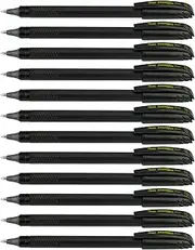 Pentel EnerGel Flash Medium Line Metal Tip Liquid Gel Stick Pen, 0.7 mm Tip Size, Black (Pack of 12)