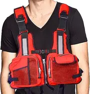 Swim Vest Adult,Fishing Life Vest with Reflective Strips Floatation Devices - Water Vest, Fishing Floatation Jacket for Paddle Board, Floating, Kayaking, Boating, Fishing
