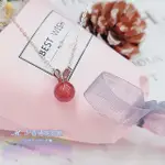 ✈✈【香港正生】兔耳草莓晶項鏈