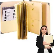 Expanding File Folders, Paper Expanding File Folders Portable File Pocket, Reinforced Receipt Organizer Letter Size Receipt Organizer with Labels for Documents & Passports