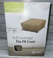 NEW Classic Accessories Terrazzo Full Coverage Fire Pit Cover Sand Small Square
