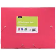 J.Burrows Recycled A4 Document Box Elastic Closure Pink