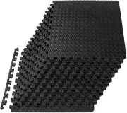 Puzzle Exercise Mat ½ in EVA Interlocking Foam Floor Tiles for Home Gym