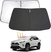 KASUART Car Windscreen Sun Shade for Toy-OTA RAV4 2021-2024 Sun Shade Front Windscreen Foldable Reflective Sun Visor Protector Blocks UV Rays Keep Your Car Cooler (RAV4)