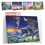 Paint By Numbers Kit Panther Animal Draw Brush Acrylic Beginner Home Canvas Oil