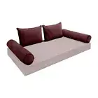 COVER ONLY Model V4 Full Velvet Contrast Indoor Daybed Cushion Bolster - AD368