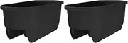 Apollo Exports International 24" Dual Deck Railer Planter, Black, (Set of 2)