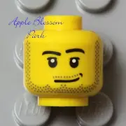 NEW Lego Police Agents MALE MINIFIG HEAD Black Beard Stubble Pirate Dimple Grin