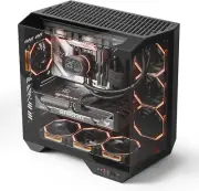 Full-Tower ATX Gaming PC Case, Back Plug-In Motherboard, Dual-Chamber, Panoramic