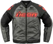 Icon Overlord3 Magnacross, textile jacket , color: Grey/Black/Red , size: M