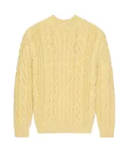 Oversized sweater in cable-knit S,XS,L,M light yellow