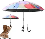 Keyubria Baby Pram Parasol, UV Protection 85cm Baby Stroller Umbrella with Adjustable Fixing Clamp, Children Pushchair Umbrella Clip On for Pram, Stroller, Pushchair and Bugy Wheelchair