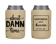 Personalized About Damn Time Wedding Favor, Engagement Party, Couples Shower