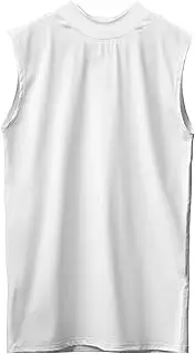 [Generic] Men's Cotton Mock Turtleneck Tank Top Bodybuilding Solid Sleeveless Tee Slim Fit Muscle Gym Basic Tanks