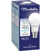 Mirabella 14W 1400lm LED GLS Everyday Globe Bayonet Cool White each