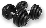Adjustable Standard Rubber Coated Dumbbells Set, Chrome Dumbbell Handle and Cast Iron Weight Plates Set - Home & Gym Training Equipment Powerful Body Workout, Crossfit, Fitness, Bodybuilding