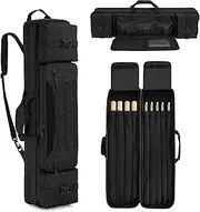 Negrew Pool Cue Case 4x5 Holds 4 Butts and 5 Shafts, Billiard Cue Stick Carrying Case with Shoulder Strap, Backpack Style Pool Stick Bag with Accessory Pockets & Handle