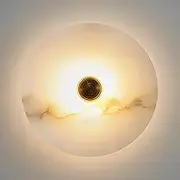 Classic Wall lamp, Modern Marble Wall Lamp Natural Alabaster Wall Sconce Lighting Brass Bedroom Wall Light Round Bathroom Vanity Wall Light Fixtures for Living Room Dining Room Corridor Stairs