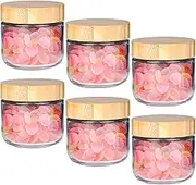 6 Pack 10oz Glass Jars with Lids Overnight Oats Containers with Bamboo Lid Wide Mouth & Airtight Mason Salad Jar Glass Food Storage Container for Snacks Yogurt Candy Flour Cookies Cereal Spice
