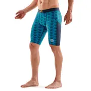 Skins Series-3 Men's Half Tights Battleship Wave Running Activewear