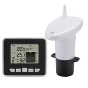 Wireless Ultrasonic Water Tank Liquid Level Meter with Temperature Sensor Water Level Time Display WhiteBlack