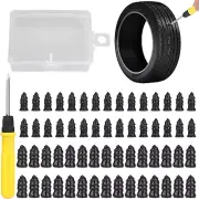 60PCS Tire Plug Kit, Tire Repair Rubber Nails, Vacuum Tyre Repair Screws Fast Re