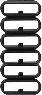 Fastener Rings Compatible with Fitbit Versa Versa 2 Versa 3 Versa SE Versa Lite Sense Bands(Pack of 6) Security Loop Holder Keeper Retainer Fixed Non-Slip Silicon Ring Connector Loops for Versa Smartwatch,Black