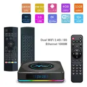 Amlogic S905X4 Android 11 Dual WiFi+1000M UHD 8K TV Box+MX3 Air Mouse Keyboard