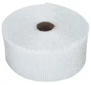 White Heat Wrap Woven Tape 3" (76mm) Wide x 1.5mm Thick per 10m Roll - 600c