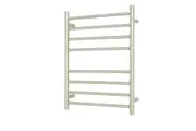 Radiant RTR530 Round Bar Heated Towel Rail - 530 x 700mm- Brushed Satin - Stainless Steel - Bottom Right/Top Left Wiring