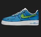 Nike Air Force 1 Custom White Shoes Blue & Neon Green Cartoon Mens Womens Kids
