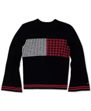 Tommy Hilfiger Girls Moonless Night Flag Sweater USA Black Size L (12/14) NWT