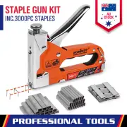 3 In 1 Heavy Duty Staple Gun Tacker Upholstery Stapler 3000 Free Staples Au