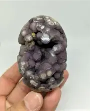 Grape Agate/Purple Chalcedony Egg Mineral/Rock 212 grams 78x50mm