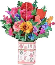 Happy Mothers Day Card, 3D Sunflowers Flower Bouquet Pop Up Card, 3D Mothers Day Greeting Cards, Card for Mom Wife, Birthday Card for Women Get Well Soon Pop Up Cards (Sunflower&Rose)