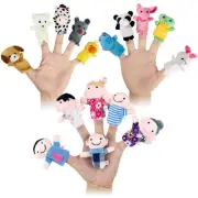16Pcs Finger Puppets Set Soft Plush Animals Finger Pupper Toys for Story Telling