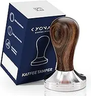 Espresso Tamper 58mm, Coffee Tamper 58mm, Espresso Press Tamper, Espresso Hand Tamper with Stainless Steel Base and Chacate Preto Wood Handle